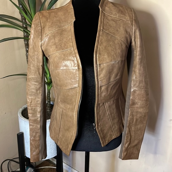 Blink Brown Authentic leather jacket  size XS - Picture 1 of 7